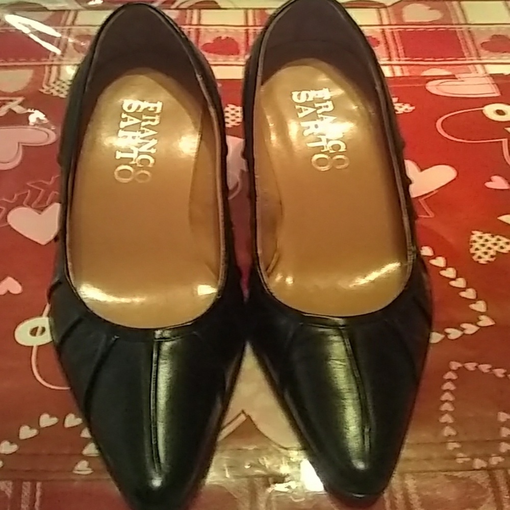 Franco Sarto Black Leather Heels